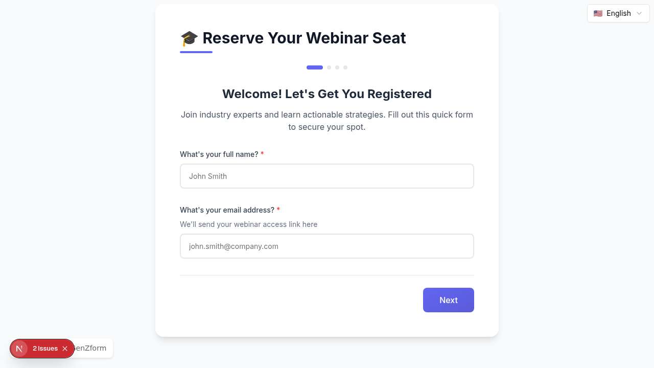 {"en":"Webinar Registration Form Template","fr":"Modèle de formulaire d'inscription au webinaire","de":"Webinar-Registrierungsformular-Vorlage"}